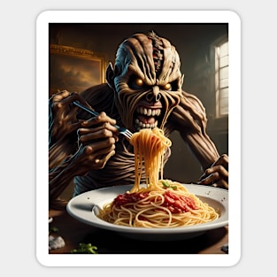 Eddie eating spaghetti Sticker